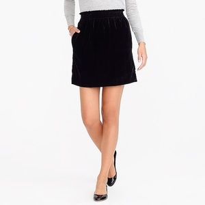 J.Crew Black Velvet Mini Skirt